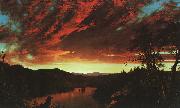 Frederick Edwin Church Secluded Landscape at Sunset oil on canvas